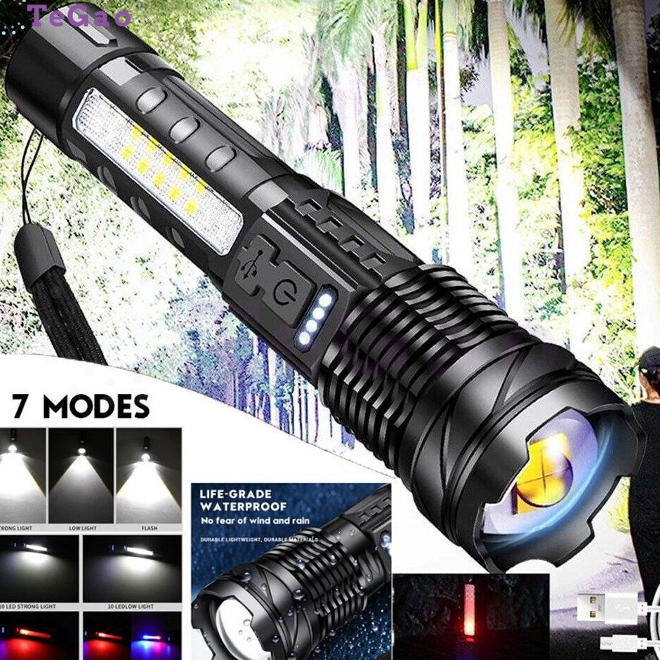 KODE A93N Senter Swat Police Terbaik  zoom 7 mode cahaya senterSenter Led Rechargeable Senter led a7