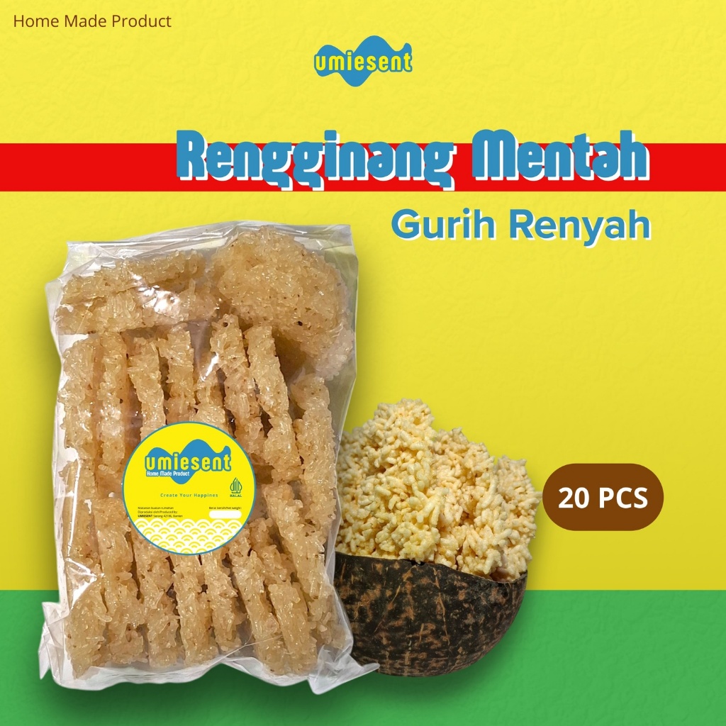 

Rengginang Mentah Umiesent Asin Gurih Renyah Isi 20 Pcs Siap Goreng