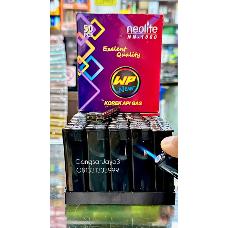 korek bara torch polos hitam bisa isi ulang 50pc