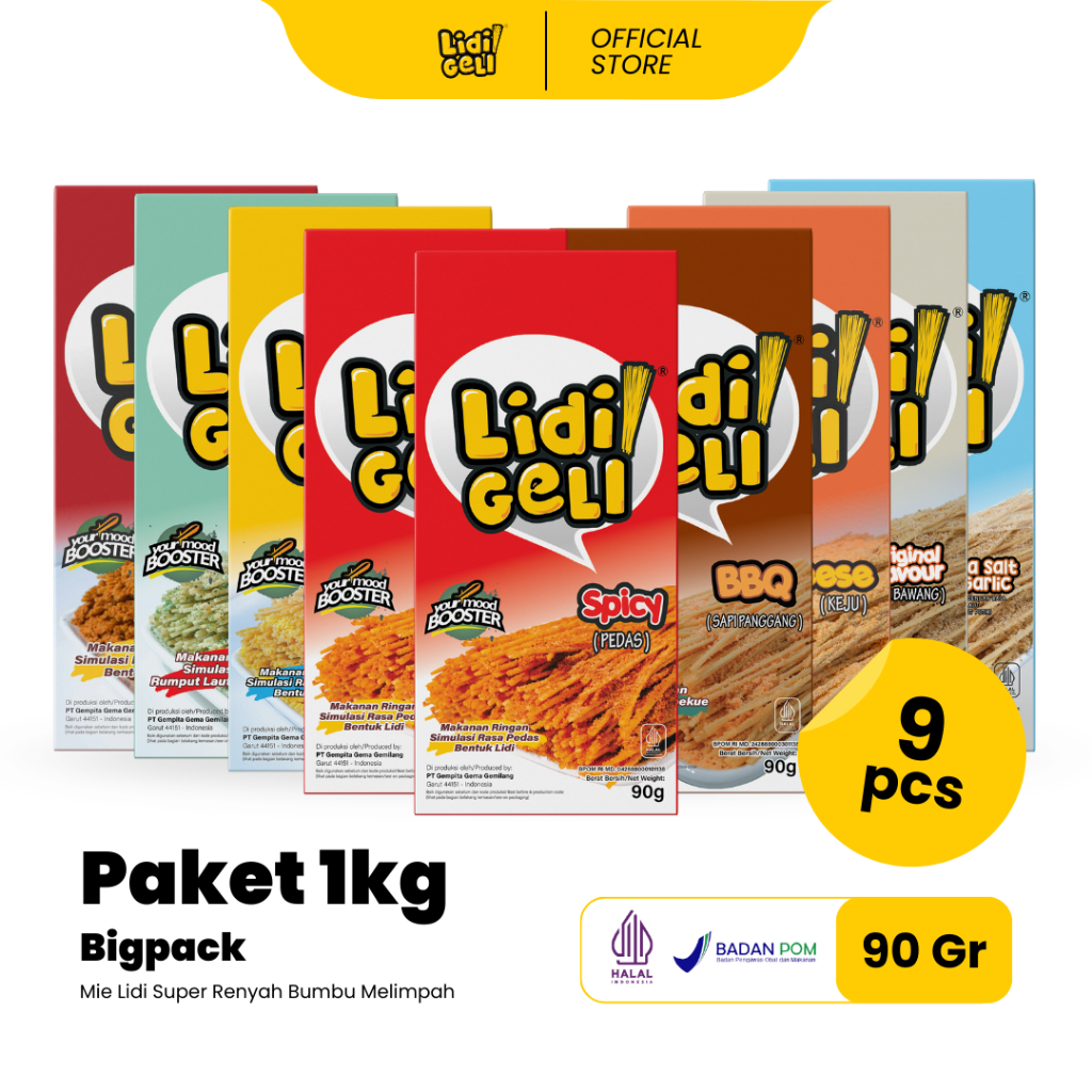 

Lidi Geli 90gr - Paket 1kg (9 pcs)