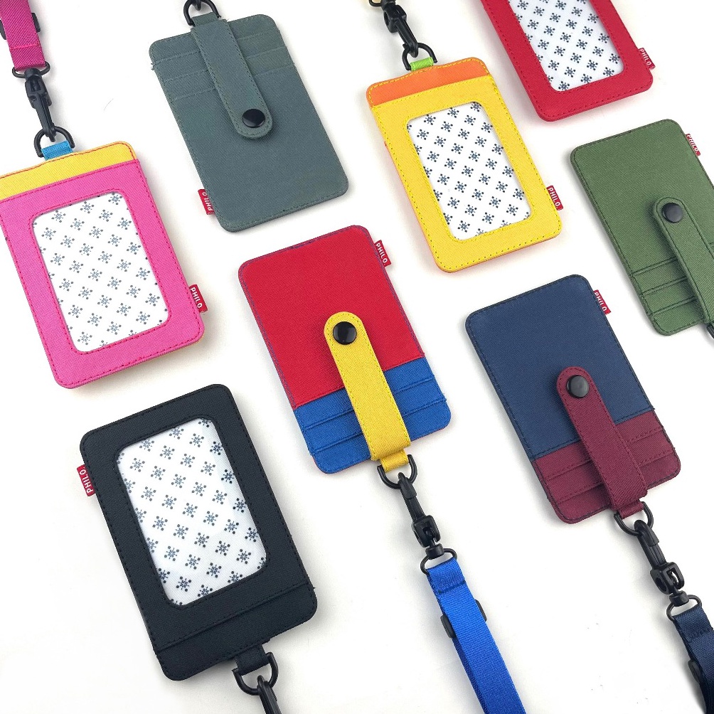 

KODE V36R ID card holder dompet gantung name tag kartu lanyard kantor kain polos