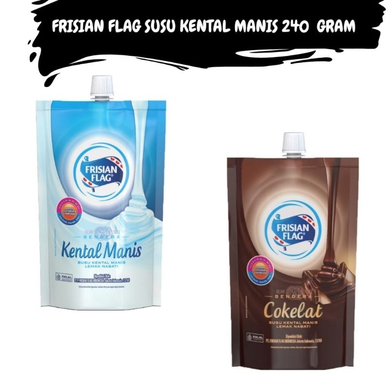 

Frisian Flag Susu Kental Manis Rasa Coklat/Putih Kemasan 240 GRAM TS