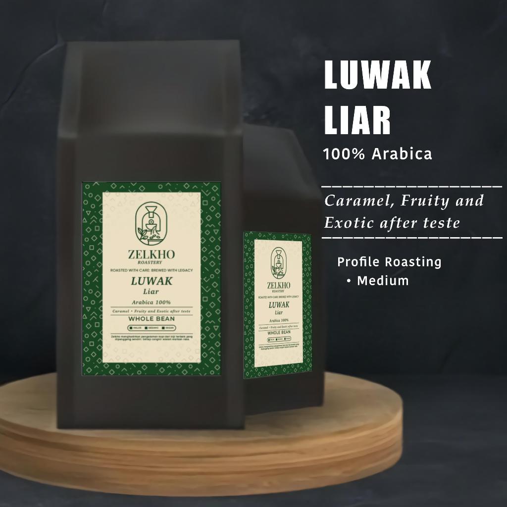 

Kopi LUWAK LIAR Arabica No.1 Arabica Grade 1 berat 200gr, 500gr, 1KG Biji Kopi Coffee Beans ZELKHO