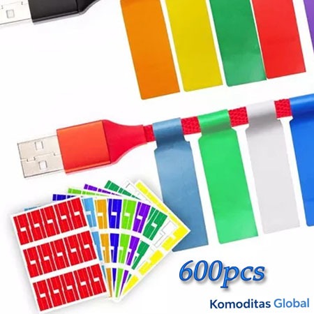 

600pcs Stiker Label Kabel - Tandai Kabel Jaringan dengan Mudah