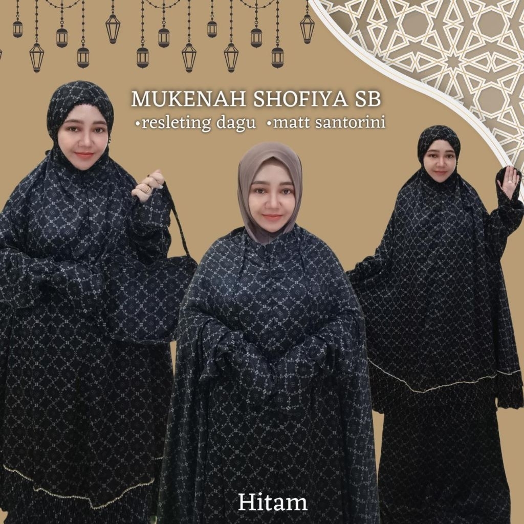 Mukena Stelan Berlengan Shofiya Santorini Renda Plisket