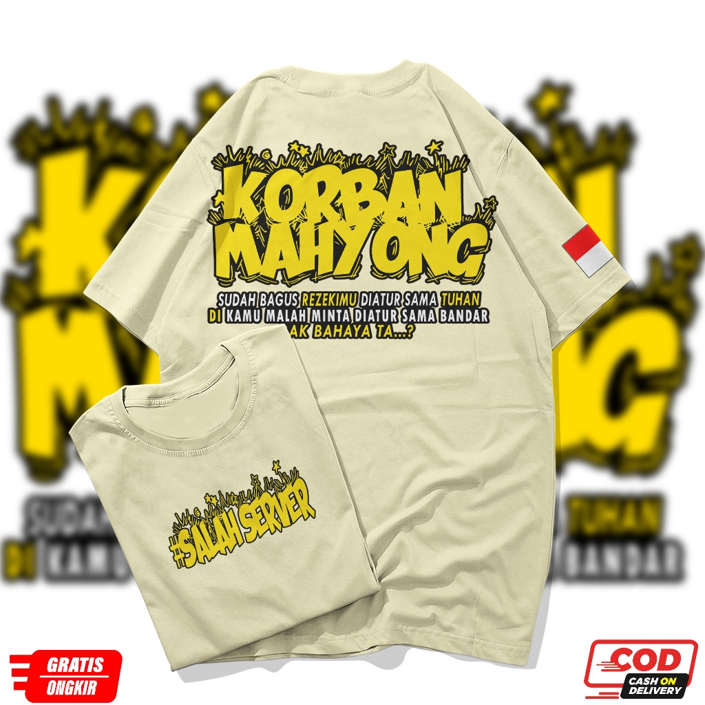 KAOS KORBAN MAHYONG / BAJU SLOT /KAOS PRIA KORBAN MAHYONG -SLOT KAOS SLOT GAME ONLINE -DTF SABLON
