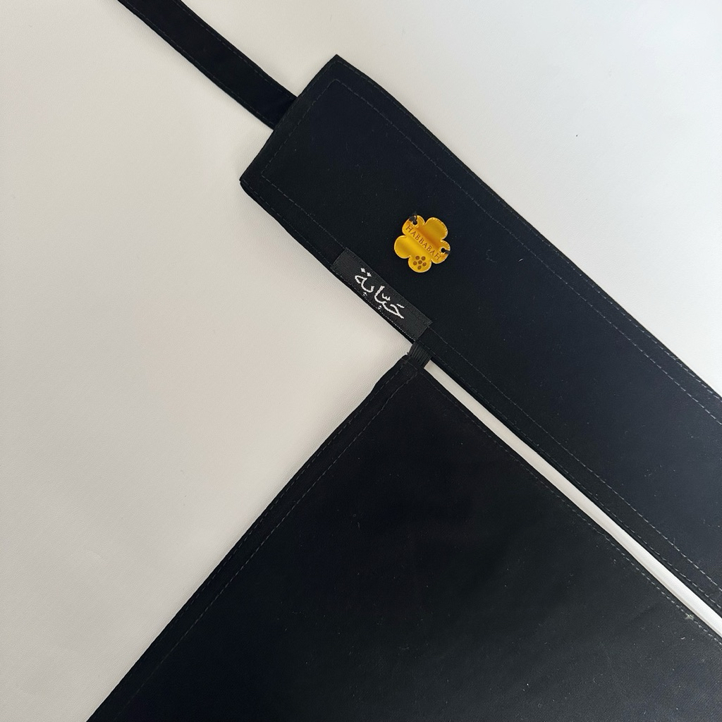 Niqab Bandana Cadar Jetblack Niqob plat bunga pendek