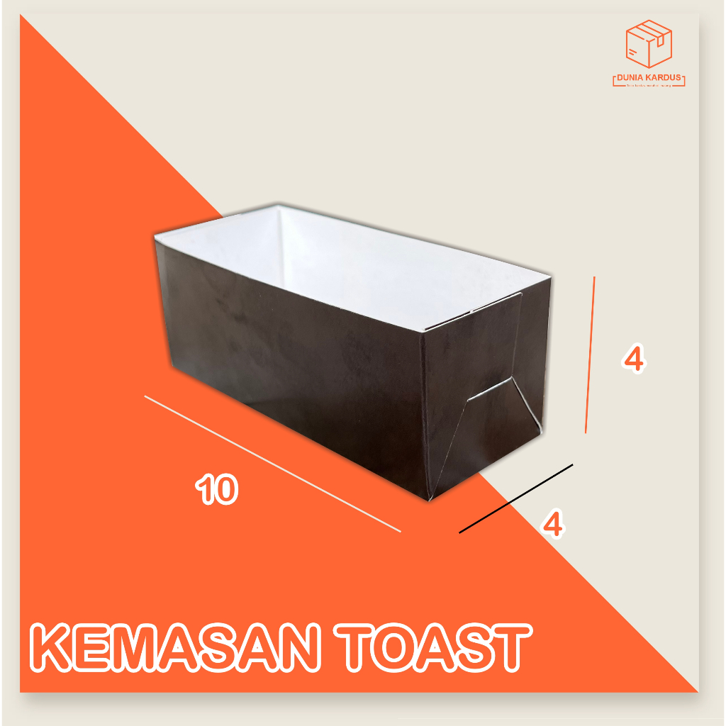 

kemasan paper tray/toast 10x4x4 cm | sandwich | box toast | box cake | cromboloni