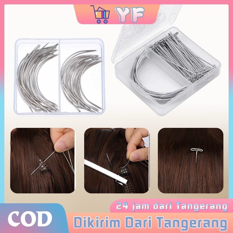1Set Jarum Knitting Wig / Set Jarum Ekstensi Rambut / Jarum Lengkung Jarum C