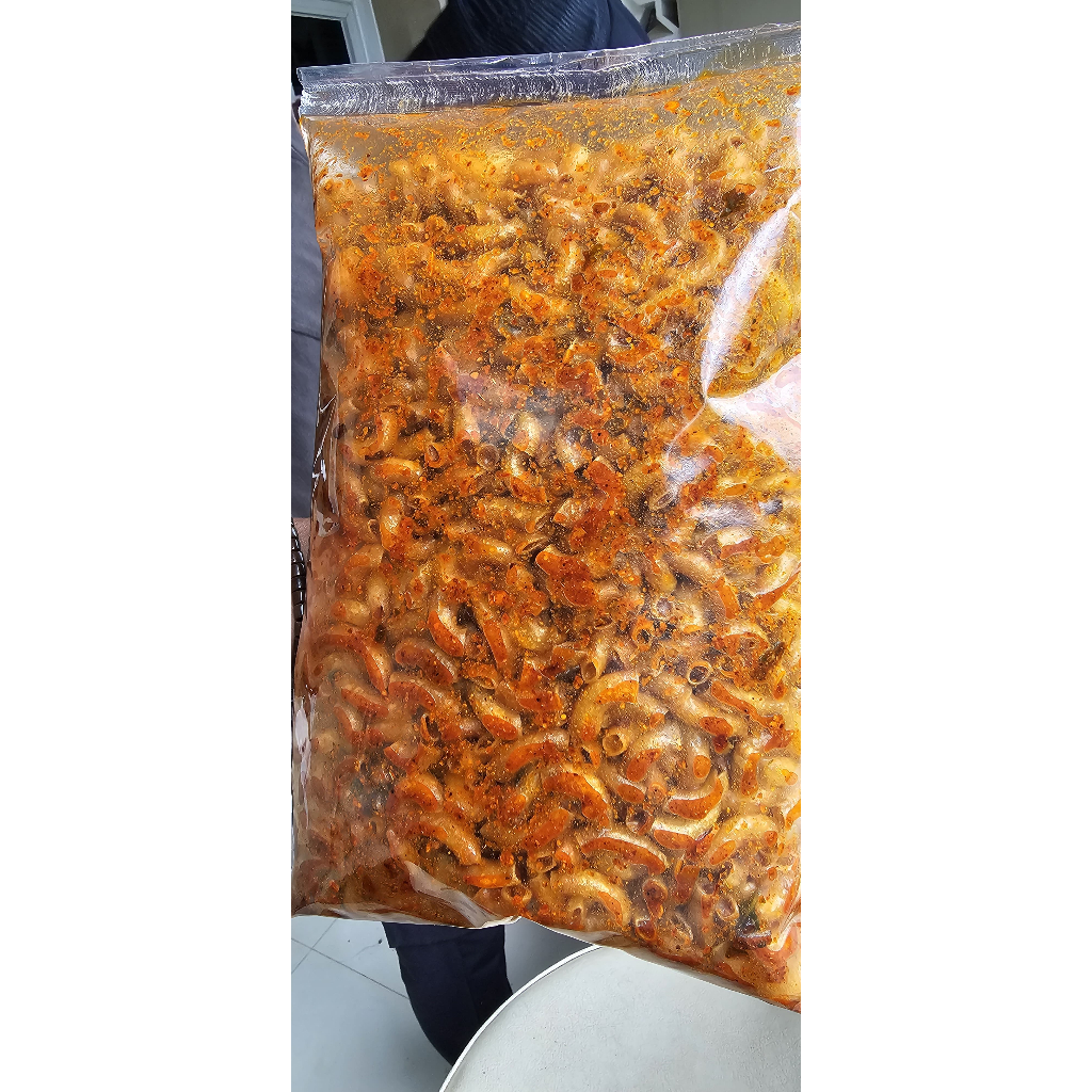 

Makaroni cikruh pedas daun jeruk kemasan 1kg