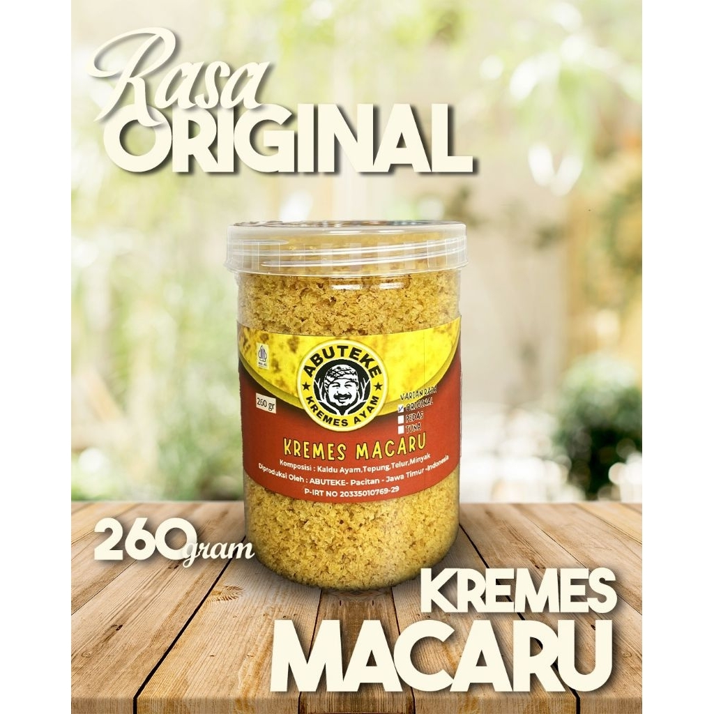

Kremes Ayam King Macaru Kemasan 260gr Rasa ORIGINAL Enak Nikmat Gurih