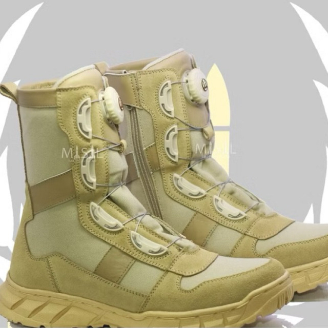 sepatu pdl tali putar dinas satpol pp tactical tali putar gurun kemhan pns kulit suede krem