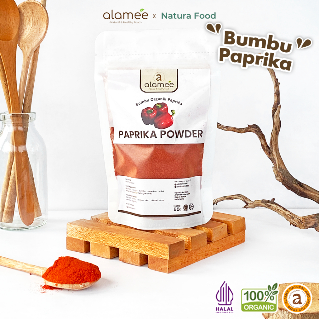 

ALAMEE Bubuk Paprika Powder Ground Bumbu Dapur Instan Organik Murni Asli Seasoning 50 Gram