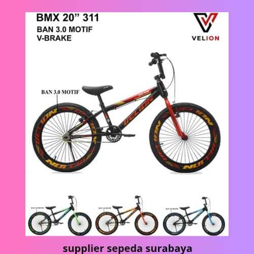 SEPEDA ANAK BMX 20 VELION 311 VB BAN 3.0 SEPEDA ANAK LAKI-LAKI BMX READY SEMUA WARNA - NEW