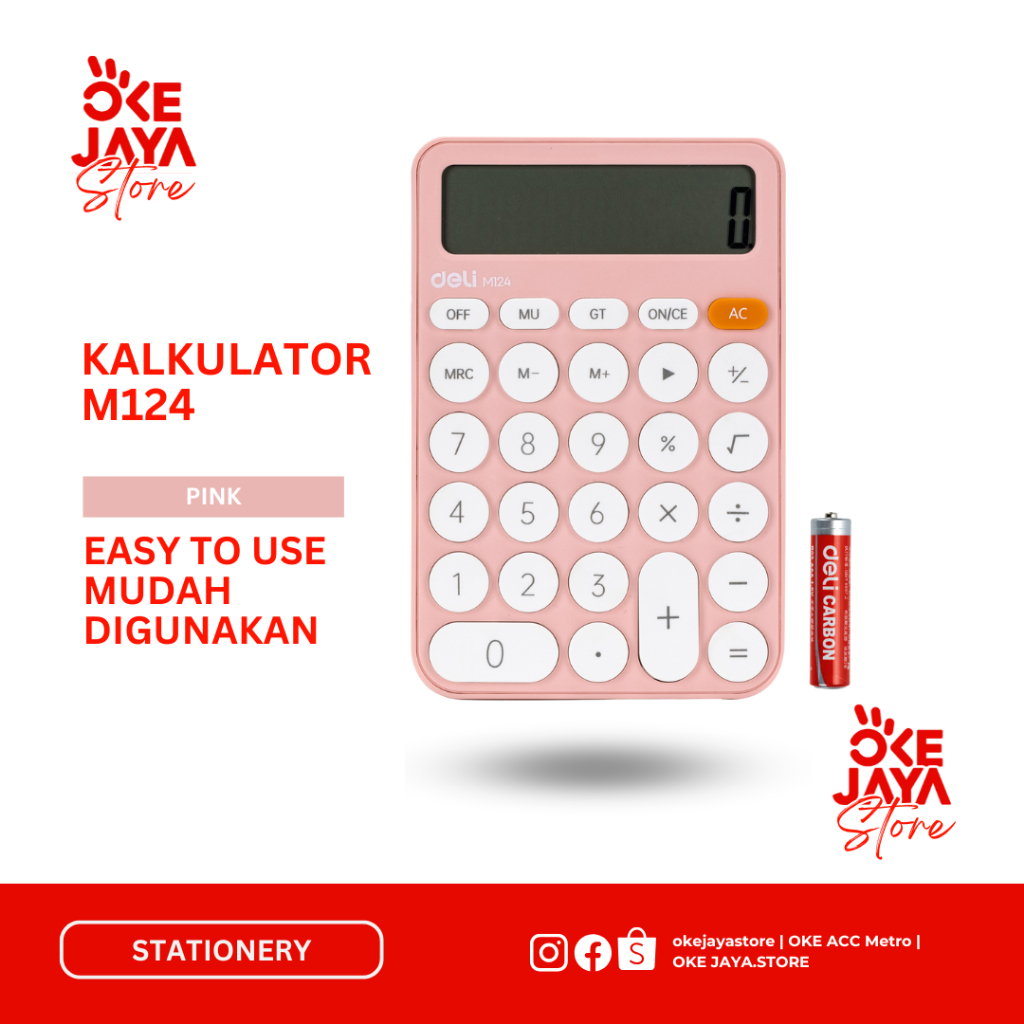

Deli Calculator / Kalkulator Portable Garansi 5 Tahun Warna Pastel EM124
