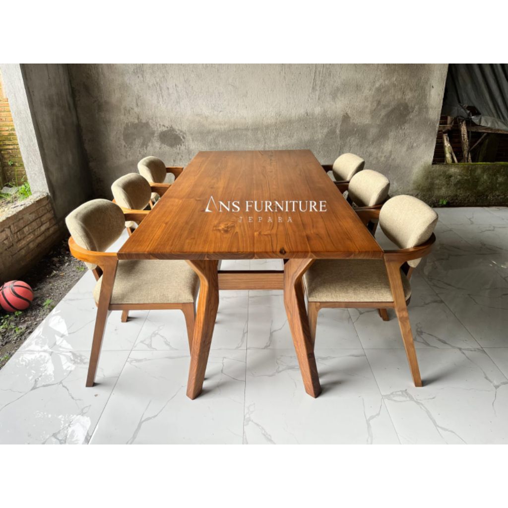 Meja makan kayu jati.meja makan minimalis modern.meja jati