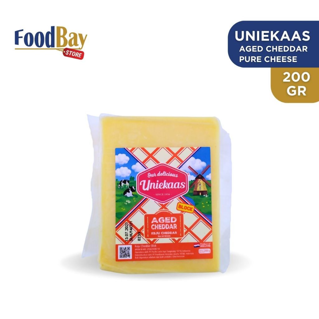 

UNIEKAAS Block Aged Cheddar Cheese 200 Gr / Keju Balok Aged Cheddar 200gr
