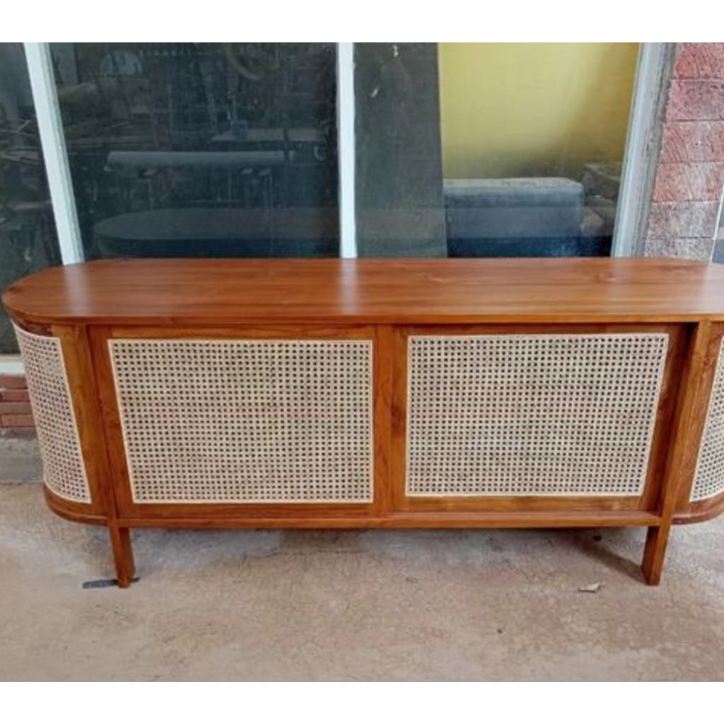 RAY meja tv jati rotan, bufet tv, meja tv rotan, cabinet rotan