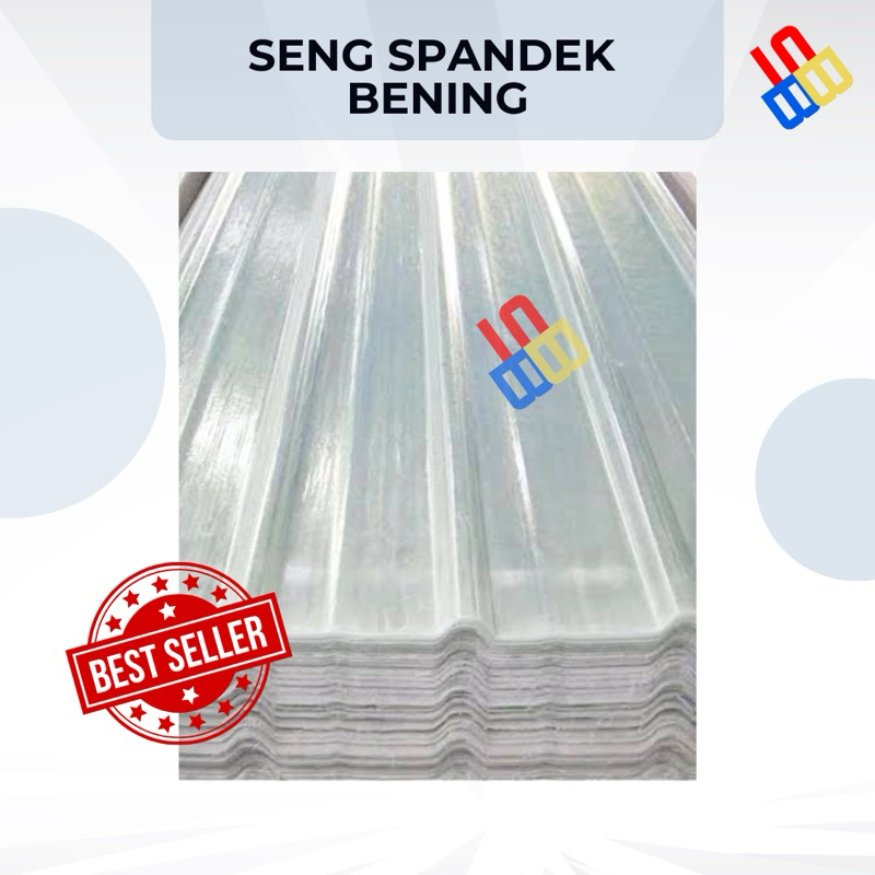Atap Seng Spandek Bening 5 Gelombang 6 meter/ Spandek Bening Tebal 0.70/ Atap Transparan