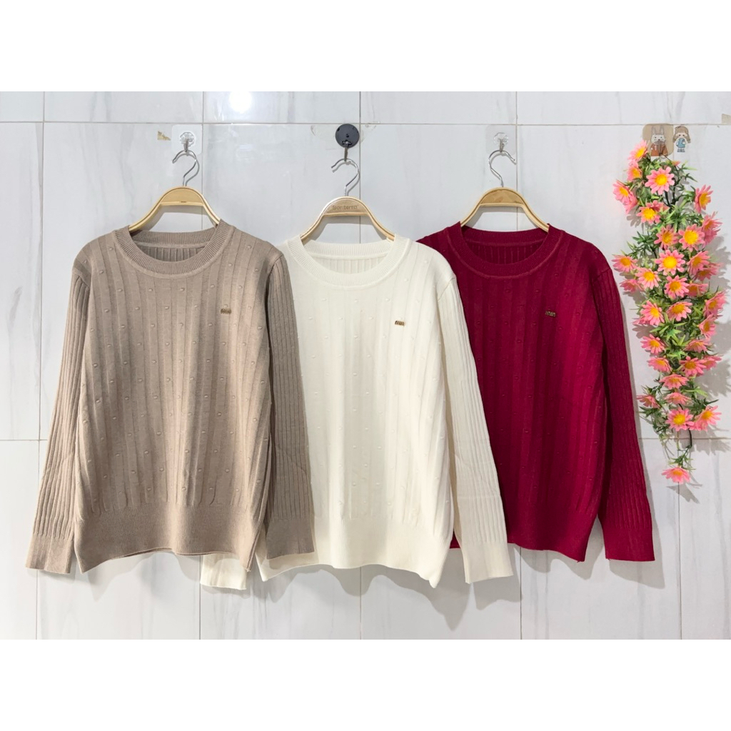 atasan wanita rajut import premium blouse wanita rajut import premium