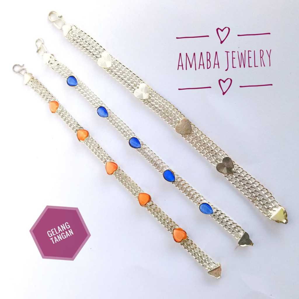 Fhasion Wanita Gelang Titanium Anti Karat Cantik Dengan Motif Permata Hyl Jewelry Kekinian