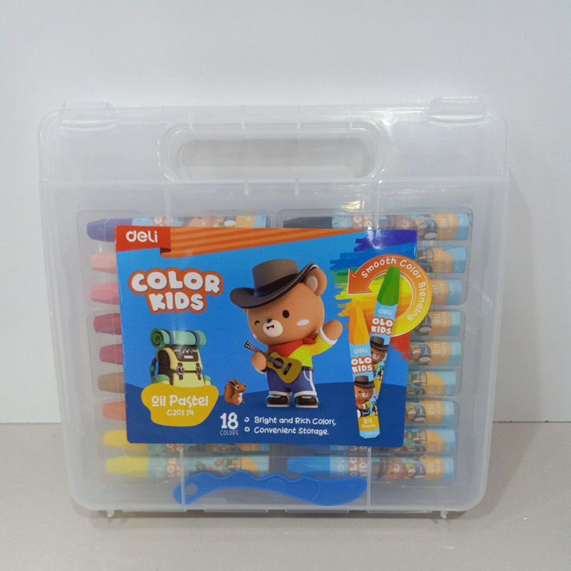 

Deli Color Kids Krayon Oil Pastel Isi 18 Warna