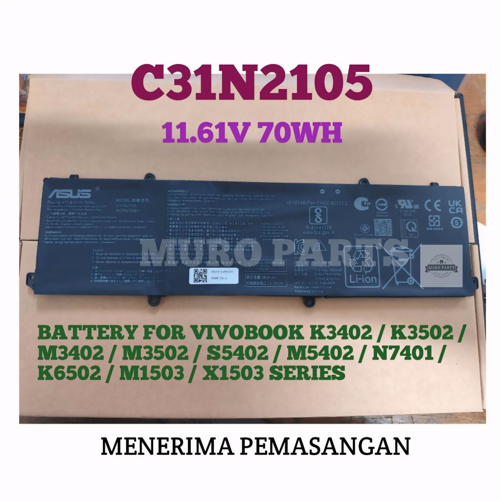 BATTERY M1403 M1403Q M1403QA M1503 M1503Q M1503QA M1503I M1503IA X1403 X1403Z X1403ZA X1503 X1503Z X
