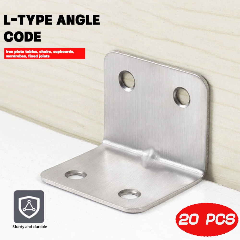 Plat Siku Besi / Bracket Siku L 20 PCS / plat L plat besi ambalan / Siku Rak Versing