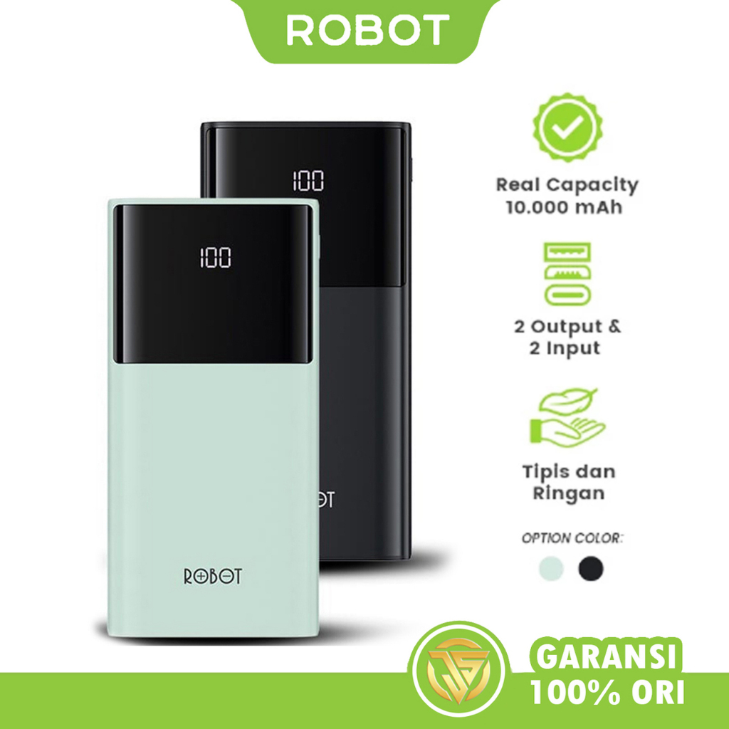 Robot Power Bank 10000 Mah LED Display RT190S