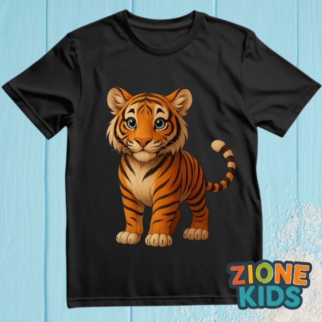 BAJU ANAK KAOS ANAK MOTIF HEWAN MACAN TIGER