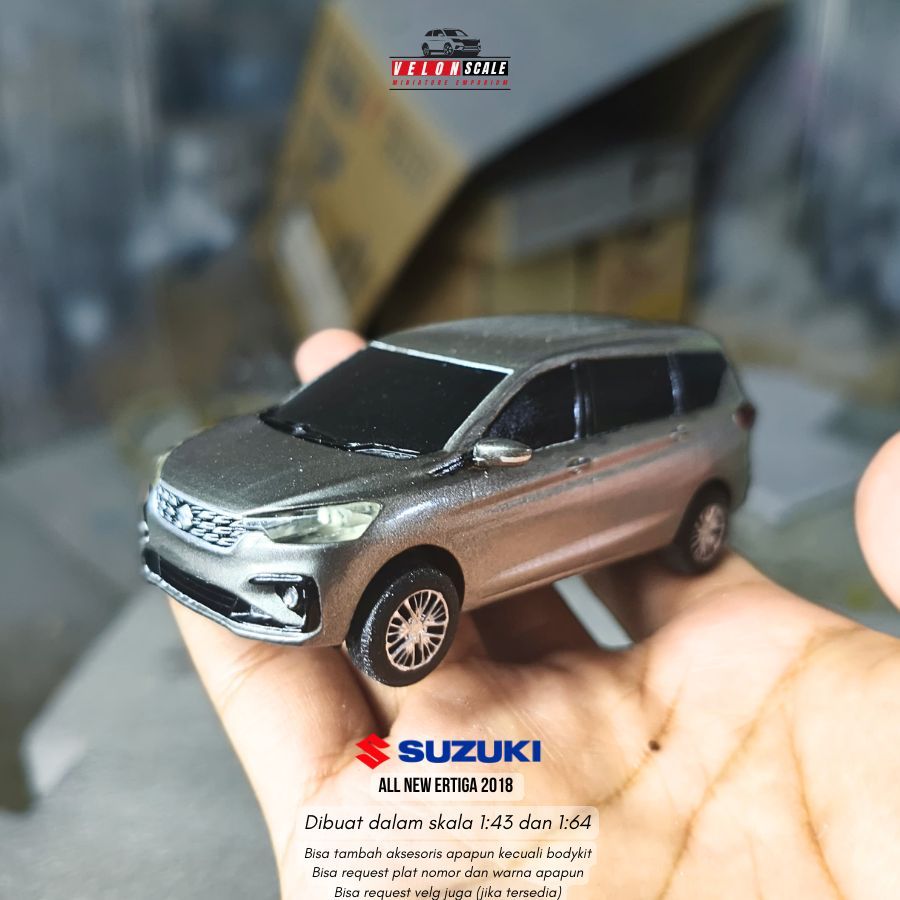 Diecast/Miniatur All New Suzuki Ertiga 2018 skala 1:43 Full Custom dan bisa request Plat
