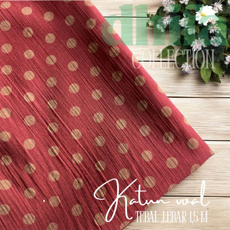 kain katun voal motif polkadot