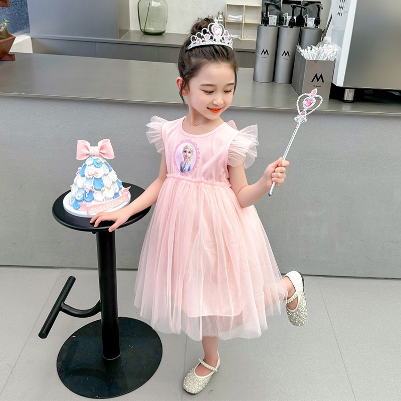 [HOLAHOO.BABY] 1-9 Tahun Dress Frozen Elsa Gaun Anak Perempuan Elsa Tanpa Lengan Frozen Anak princes