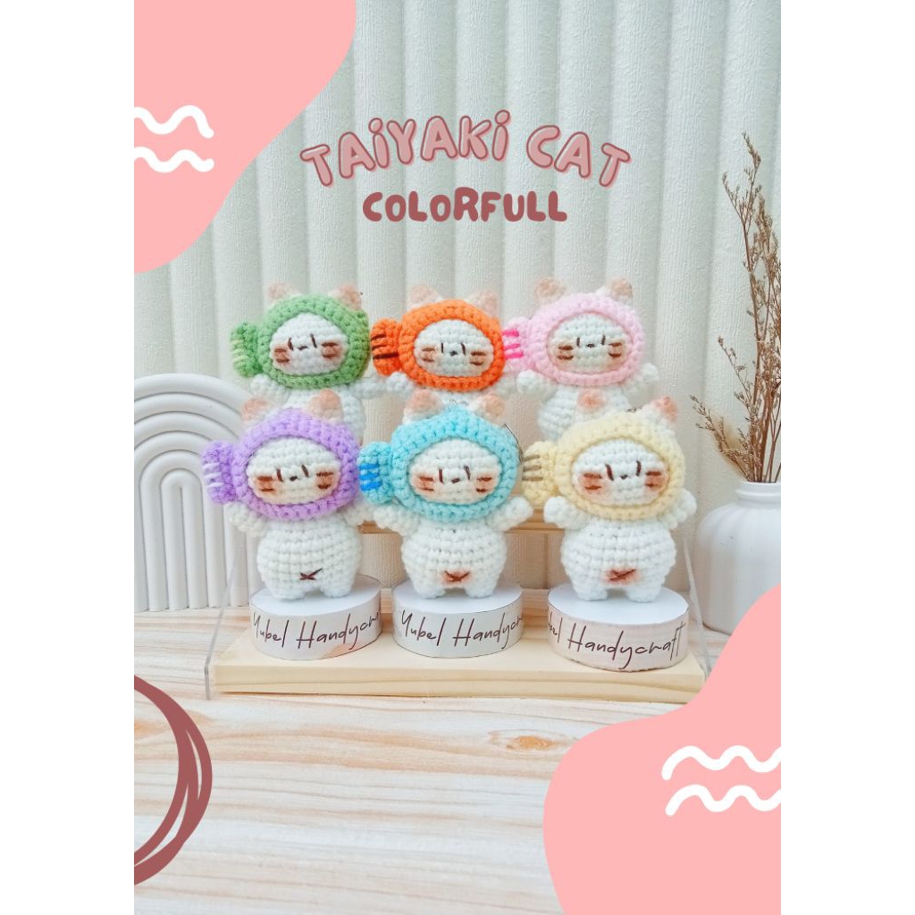 [PREE-ORDER] Boneka Kucing lucu Karakter Taiyaki cat keychain amigurumi ganci rajut kucing taiyaki