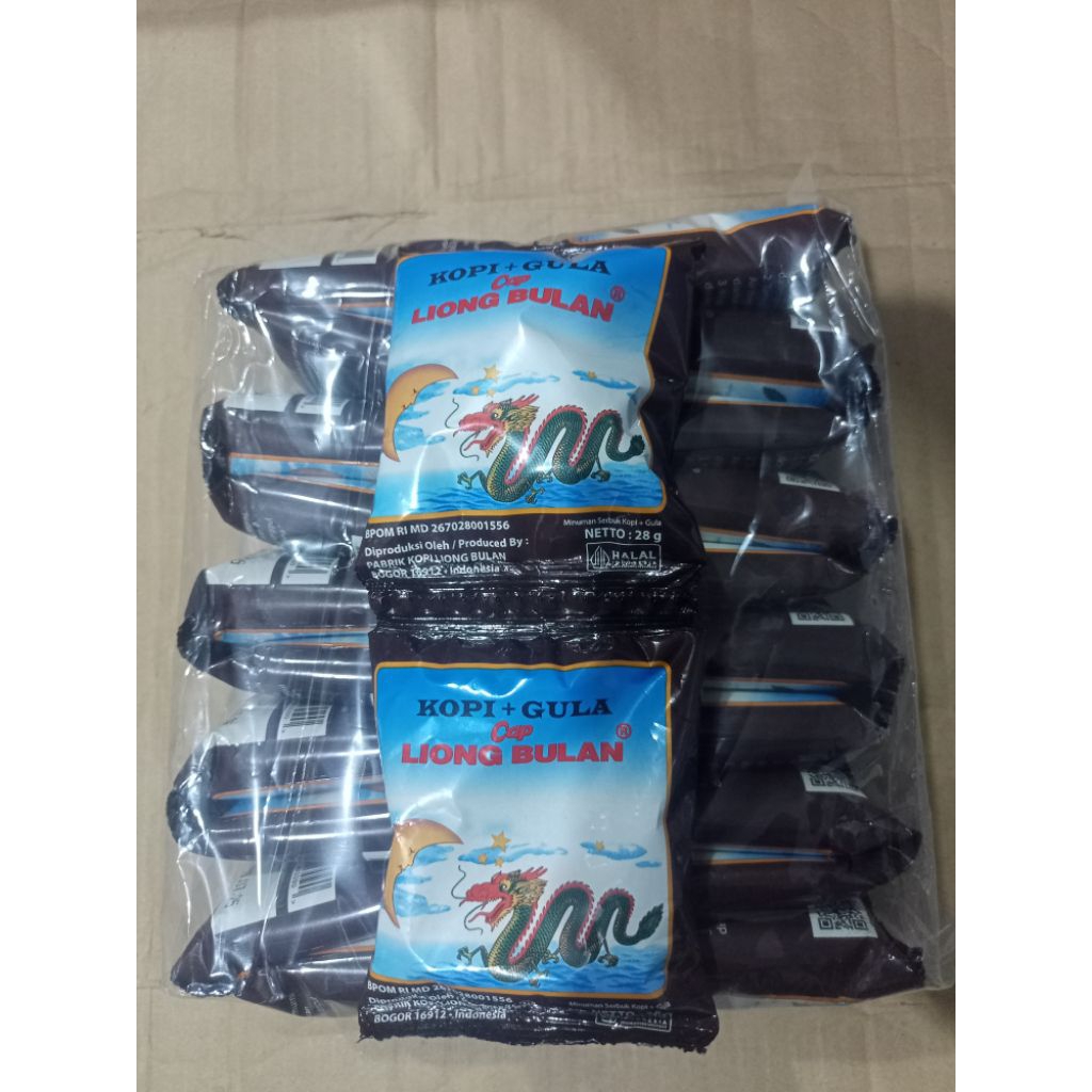 

kopi liong bulan + gula 28 gr. 1pak isi 20 pcs