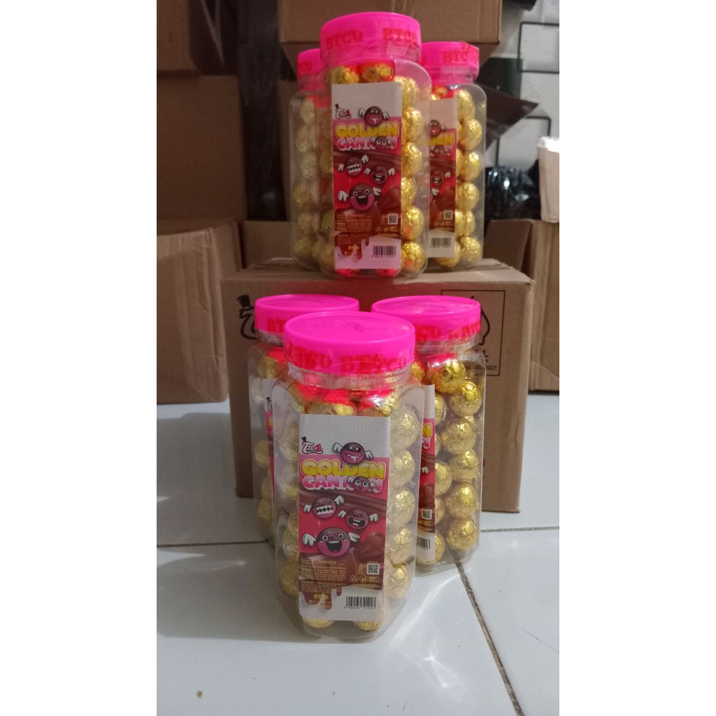 

cokelat tabelo golden cannon rasa coklat stroberi 1 toples isi 40