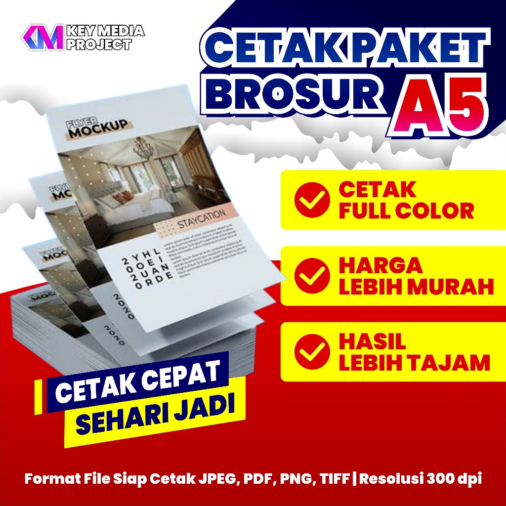 

Cetak Brosur A5 / Brosur A5 1Rim / Print Brosur atau Flyer A5 / Cetak Paket Brosur Ekspress A5