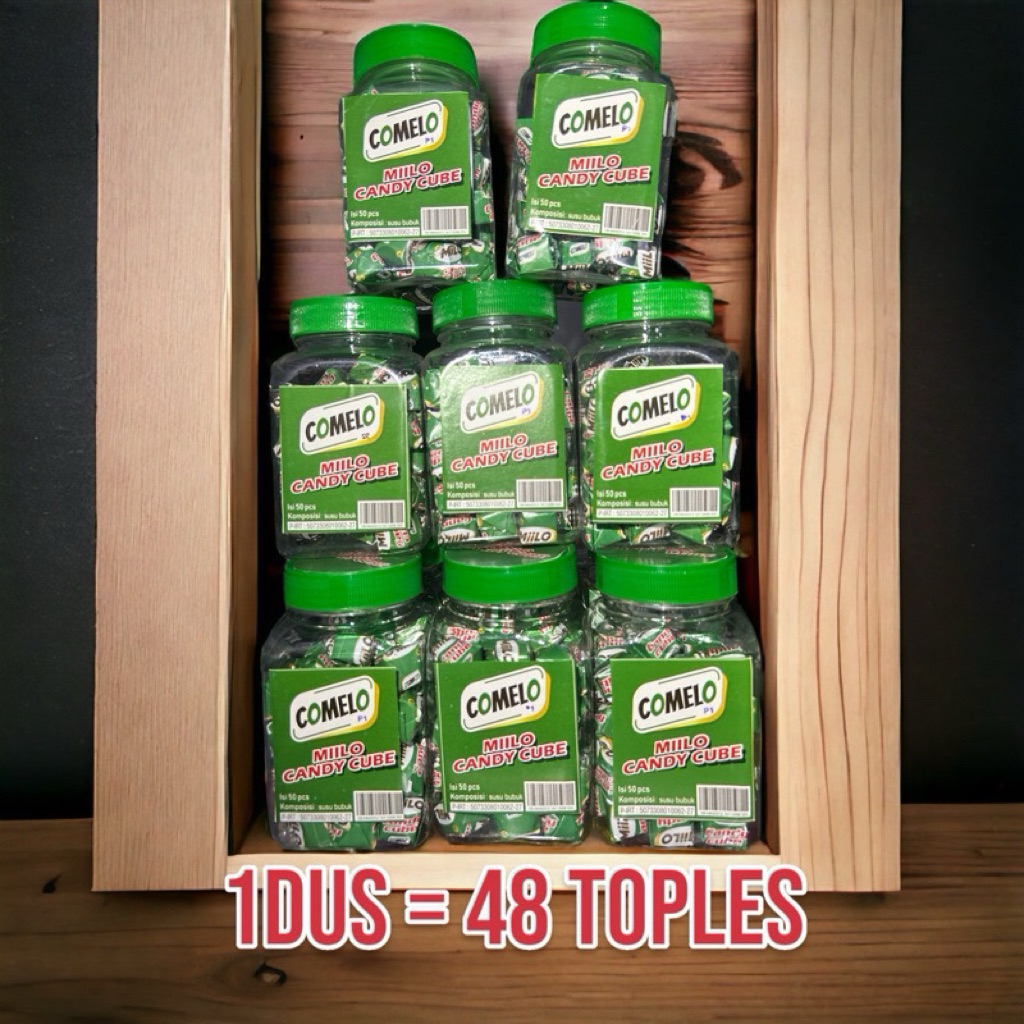 

Comelo Candy Cube 1 dus isi 48 toples Permen Cokelat Kubus