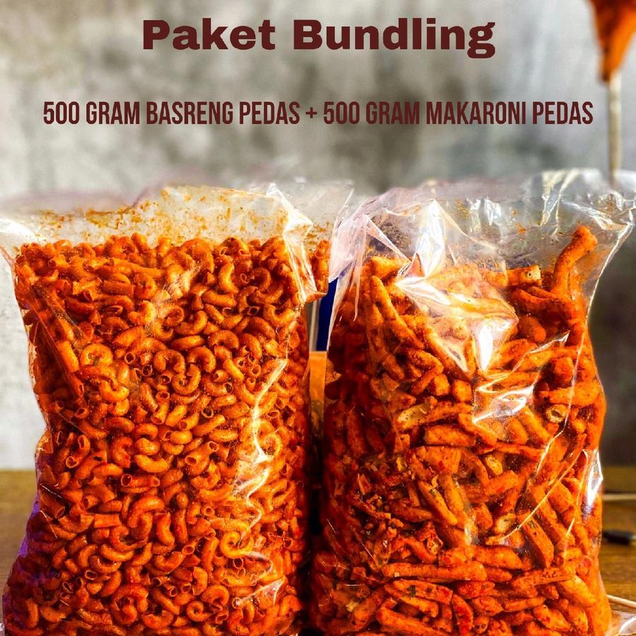 

500 Gram Basreng Pedas + 500 Gram Makaroni Pedas Food