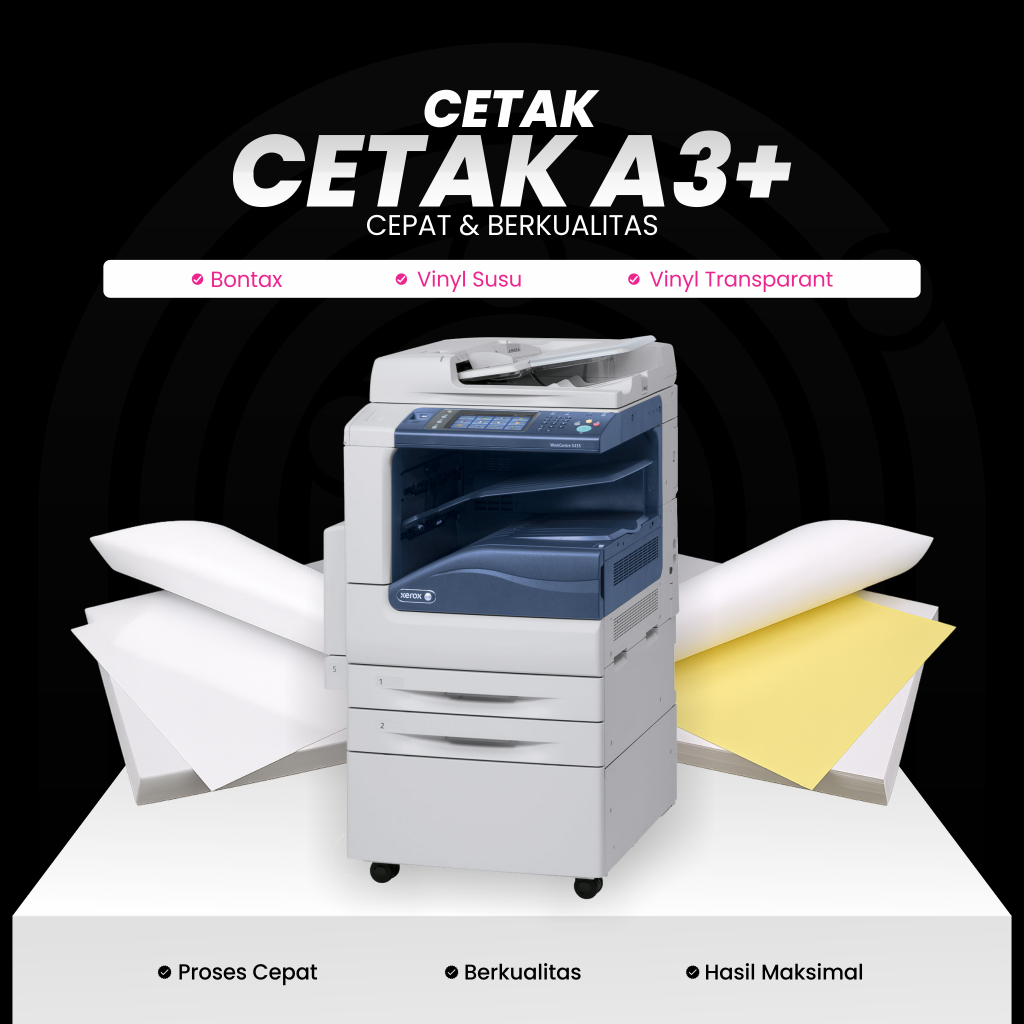 

CETAK STICKER A3+ MURAH / BONTAX / VINYL SUSU / VINIL TRANSPARAN