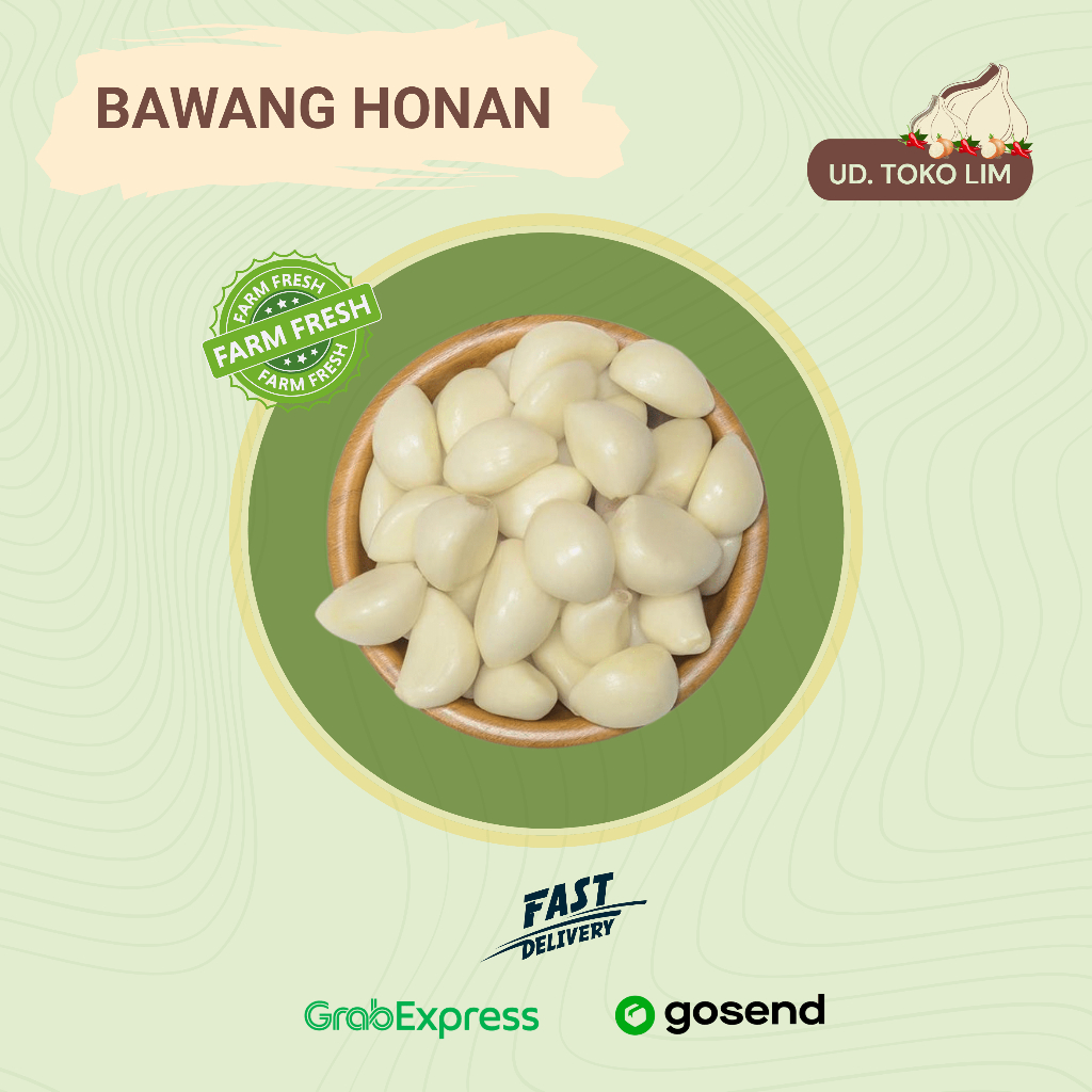 

Bawang Putih Banci/Henan Kupas - Fresh & Berkualitas