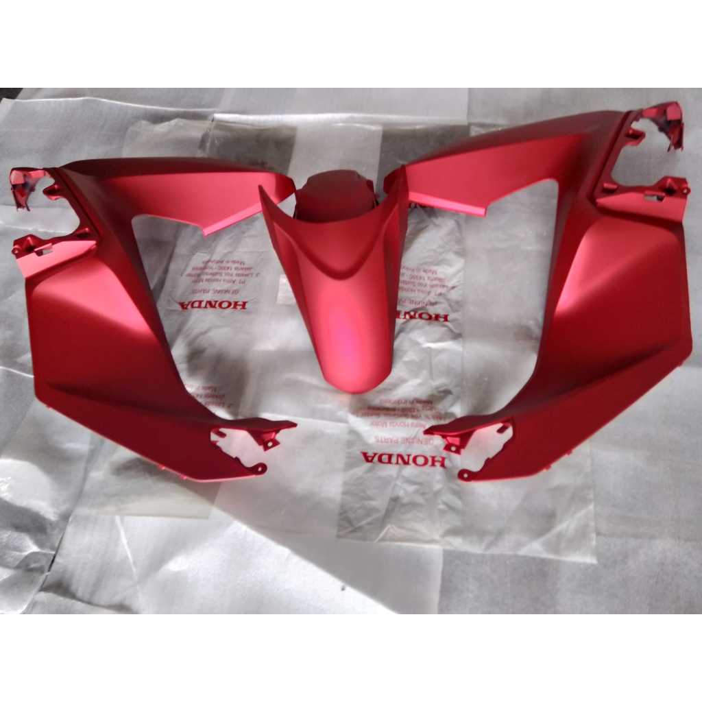 Cover front sayap kanan kiri PCX 160 2025 merah doff , fender front spakbor depan PCX 160 2025 k1y m