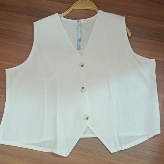 VEST BASIC WANITA/ Vest Linen /Atasan Wanita crop