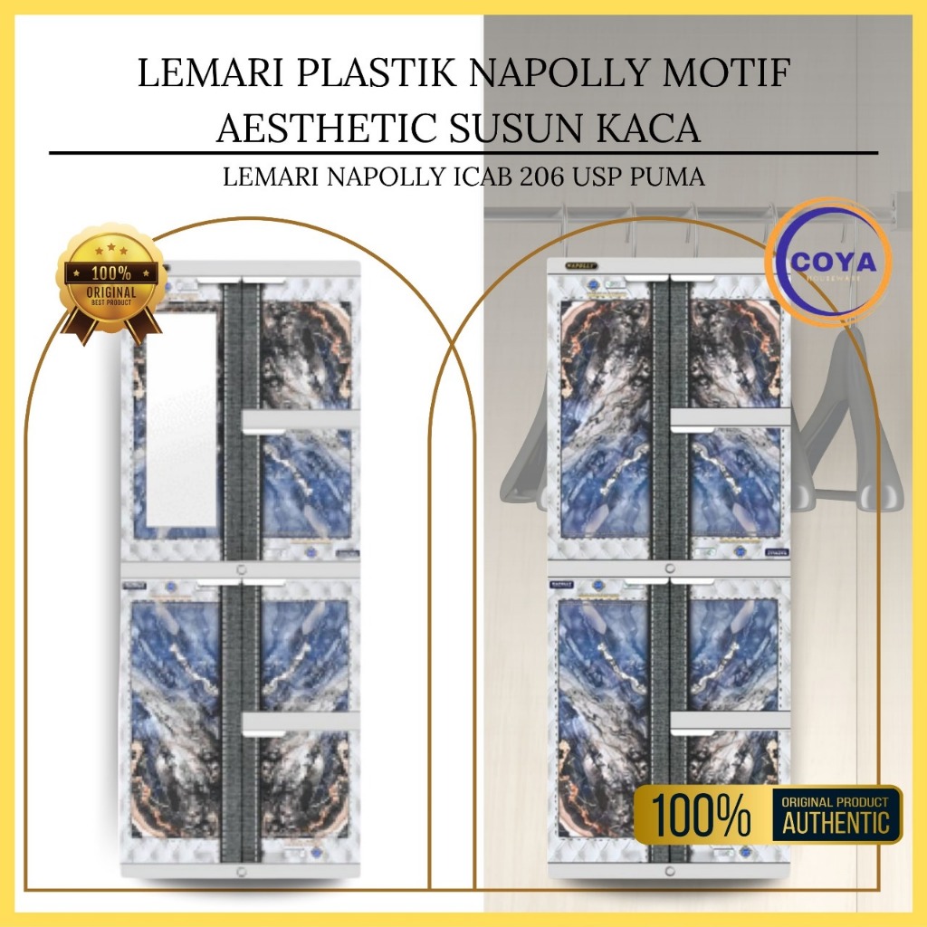 LEMARI PLASTIK SERBAGUNA ICAB 206 USP MARBLE UNSTOPPABLE – LEMARI KNOCK DOWN ANTI RAYAP JAMUR AIR – 