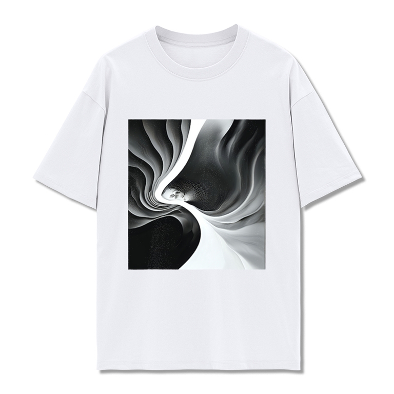 Kaos Pria Wanita dengan Desain Abstrak Warna Putih, Cocok untuk Umur 12-30 Tahun