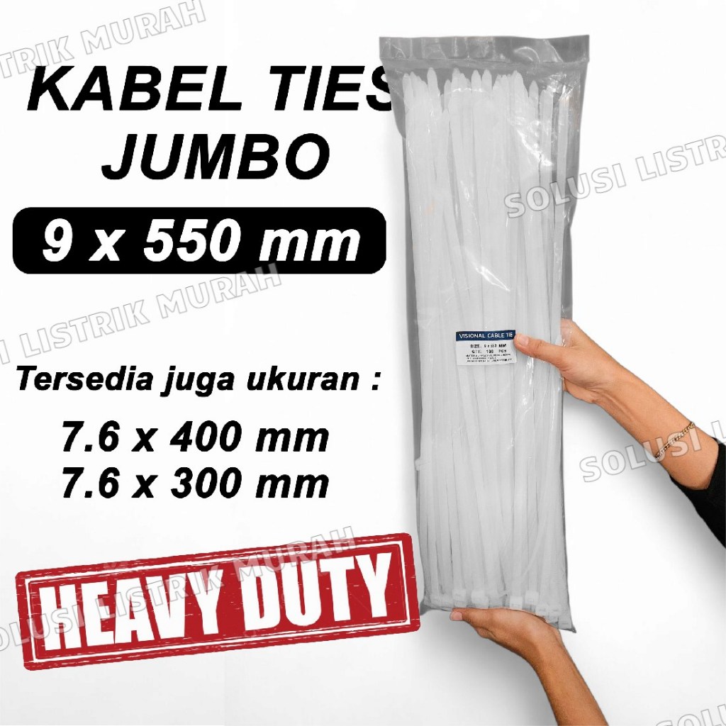 

Kabel ties JUMBO Cable tie 9x550MM /55CM 7.6x400MM / 40CM 7.6x300MM / 30CM 9mm Kabel tis