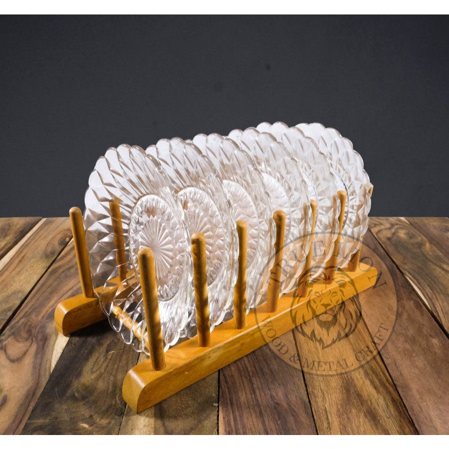 Rak susun serbaguna Kayu Tempat Penyimpanan Rak Peniris Piring Gelas Tutup Panci dan Rak Buku