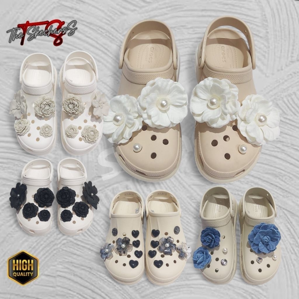 Jual  jibbitz flower 3D / Jibbitz crocs mewah / Jibbitz canti dan mewah