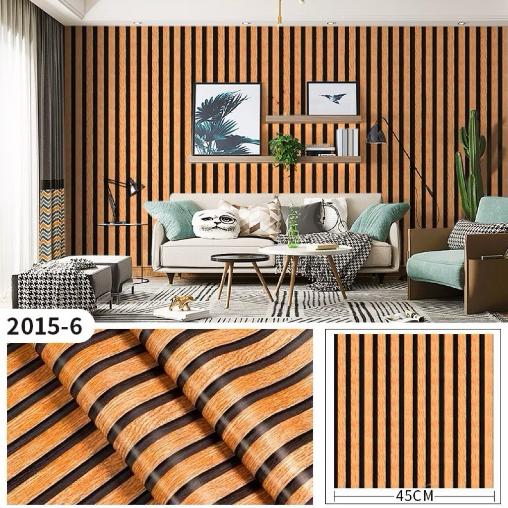 wallapaper/sticker dinding terbaru motif panel oren hitam Uk panjang 3,5meter lebar 45cm