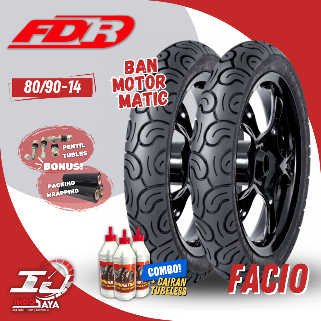 [READY COD] BAN TUBELESS FDR FACIO ( 80/90-14 ) RING 14 / R14 / BAN MOTOR LUAR DEPAN BELAKANG MOTO M